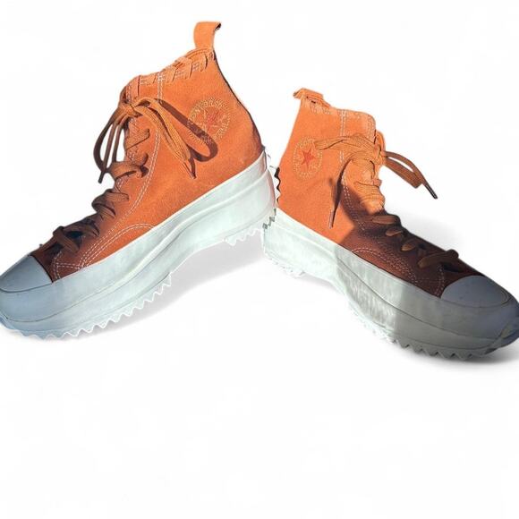 Converse Run Star Hike Orange White Platform Sneakers - Chunky Sole Trainers - Picture 2 of 7